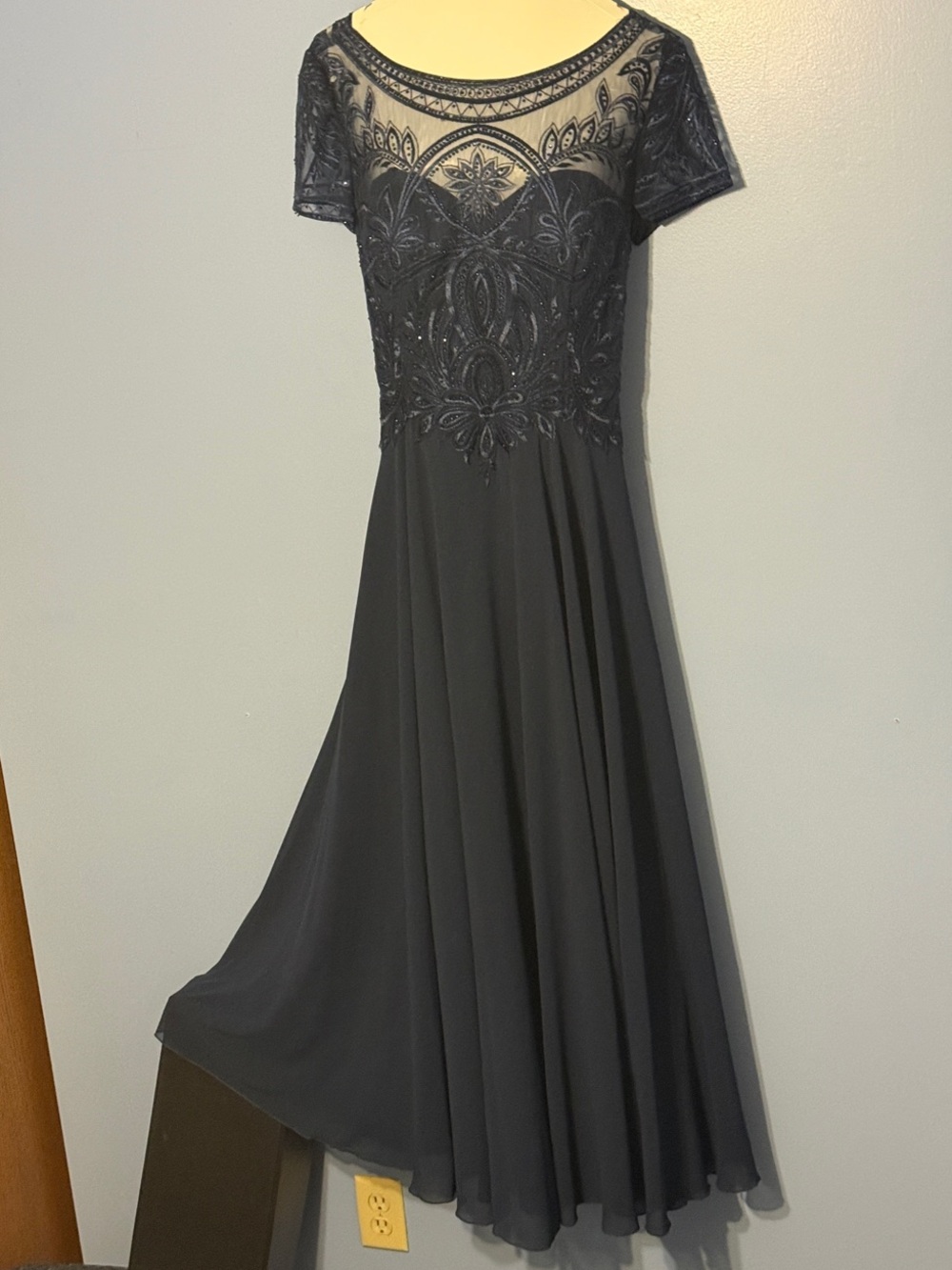Dave & Johnny Navy Blue Embellished Maxi Dress